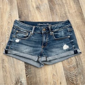 American Eagle Super Stretch Distressed Jean Shorties size 6